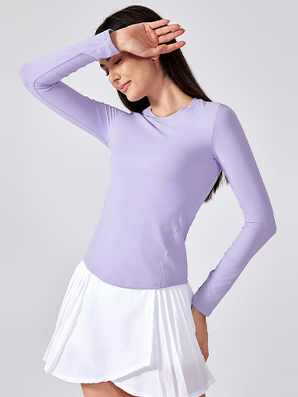 Flexvibe Buttery Soft Quick Dry Sports T-Shirt High Elastic Fitted Long Sleeve