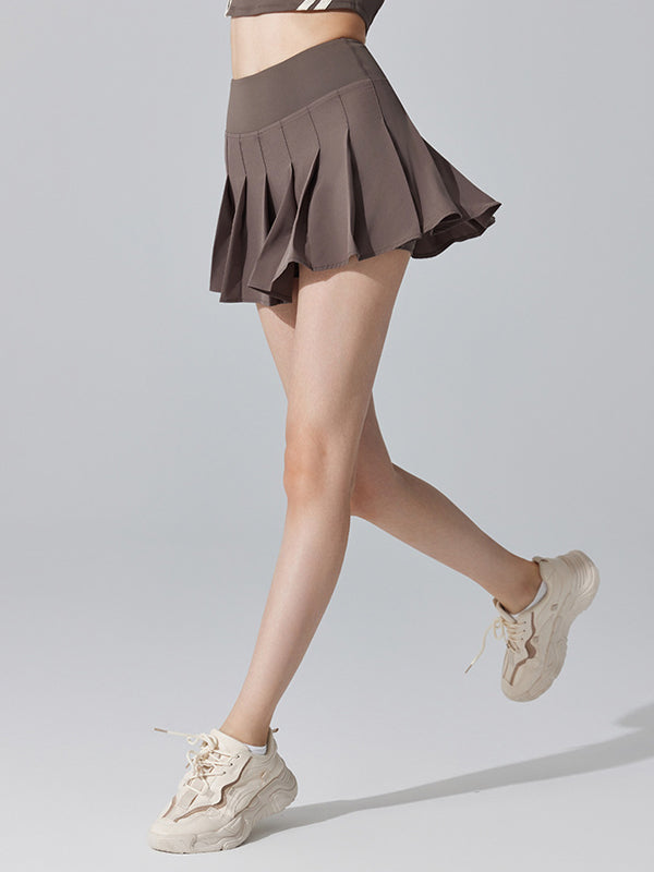 Flexvibe High Waist Layered Split Pleated Skirt - Flowy Versatile Womens Casual Formal