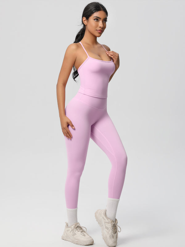 Flexvibe Stretchy High-Waisted Yoga Set - Double-Sided Brushed Versatile Athletic Wear