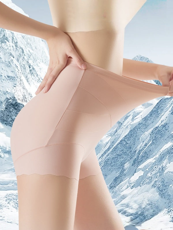 Flexvibe Ultra-Thin Ice Silk Cross High Waisted Underwear for Women Skin-Friendly Tummy Control Butt Lifting Seamless Quick Dry Breathable Briefs