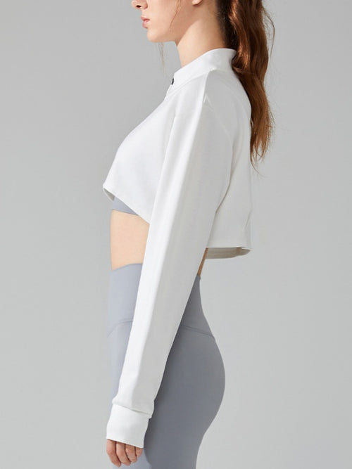 Flexvibe workout jacket side view for gym-to-street, with soft stretch and gym-to-street