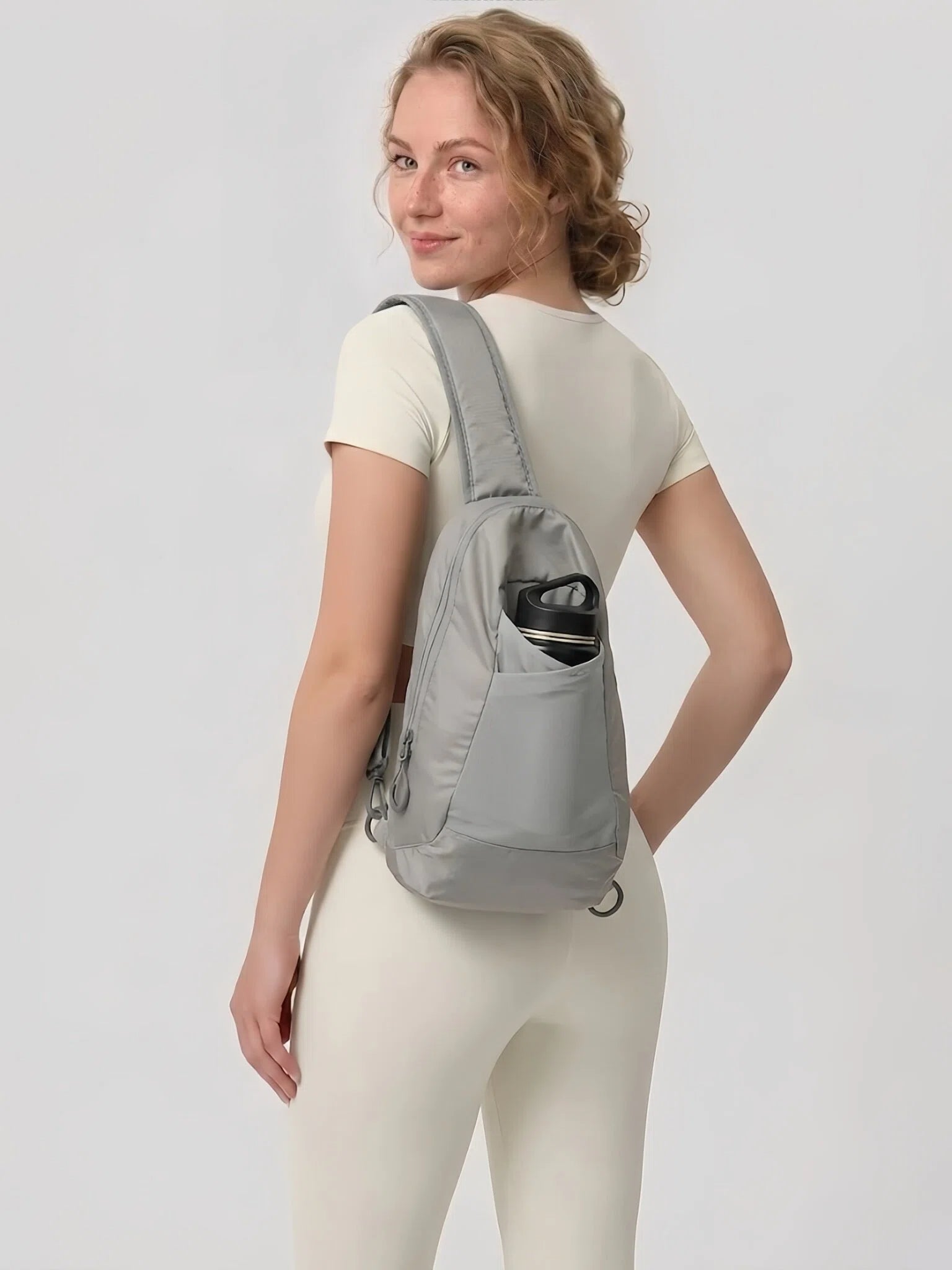 Flexvibe Running Water Bottle Sling Crossbody Bag | Lightweight Hydration Carrier for Women - Gray