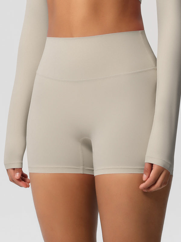 Flexvibe Fleece-Lined High-Waisted Yoga Shorts - Warm Tummy Control Gym Winter Wear