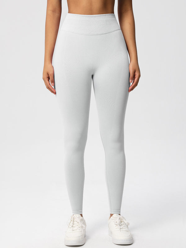 Flexvibe High Waisted Seamless Yoga Leggings - Solid Color Butt Lifting Tummy Control 4-Way Stretch