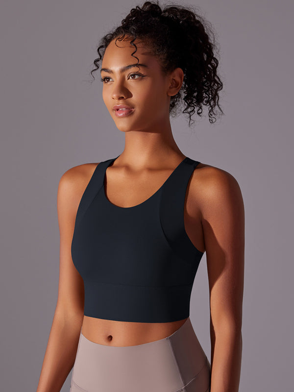 Flexvibe Integrated Sports Bra Fixed Cup High Support Shockproof Wide Strap