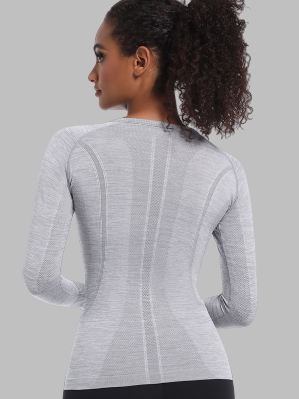 Flexvibe Seamless One-Piece Sports Top - Quick-Drying Slim-Fit Figure-Flattering Long Sleeve