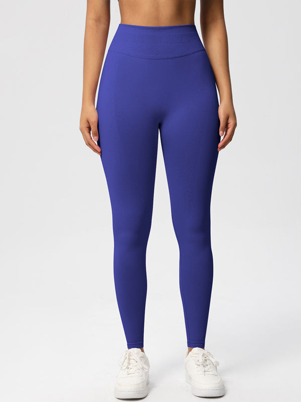 Flexvibe High Waisted Seamless Yoga Leggings - Solid Color Butt Lifting Tummy Control 4-Way Stretch