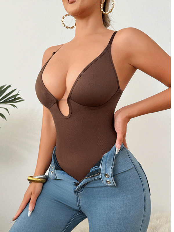 Flexvibe Deep-V Thong Shapewear S-3XL - One-Piece Tummy Control Confident Daily Wear
