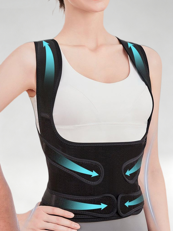 Flexvibe Adjustable Posture Corrector, Breathable Back Support for Spine & Shoulder Alignment