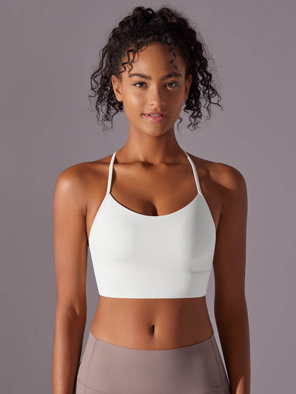 Flexvibe Double-Sided Brushed Yoga Bra Y-Back Fixed Cup Skin-Friendly
