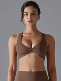 Flexvibe Double-Sided Nylon Sports Bra Shockproof Low Cut Open Back High Elastic