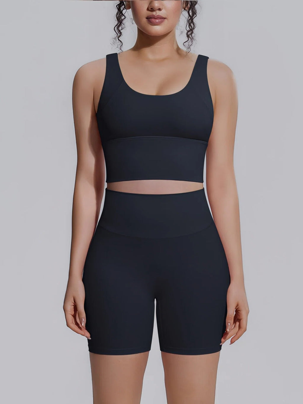 Flexvibe 2 Piece Workout Set Women – Racerback Tank & High Waist Biker Shorts, Tummy Control