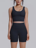 Flexvibe 2 Piece Workout Set Women – Racerback Tank & High Waist Biker Shorts, Tummy Control