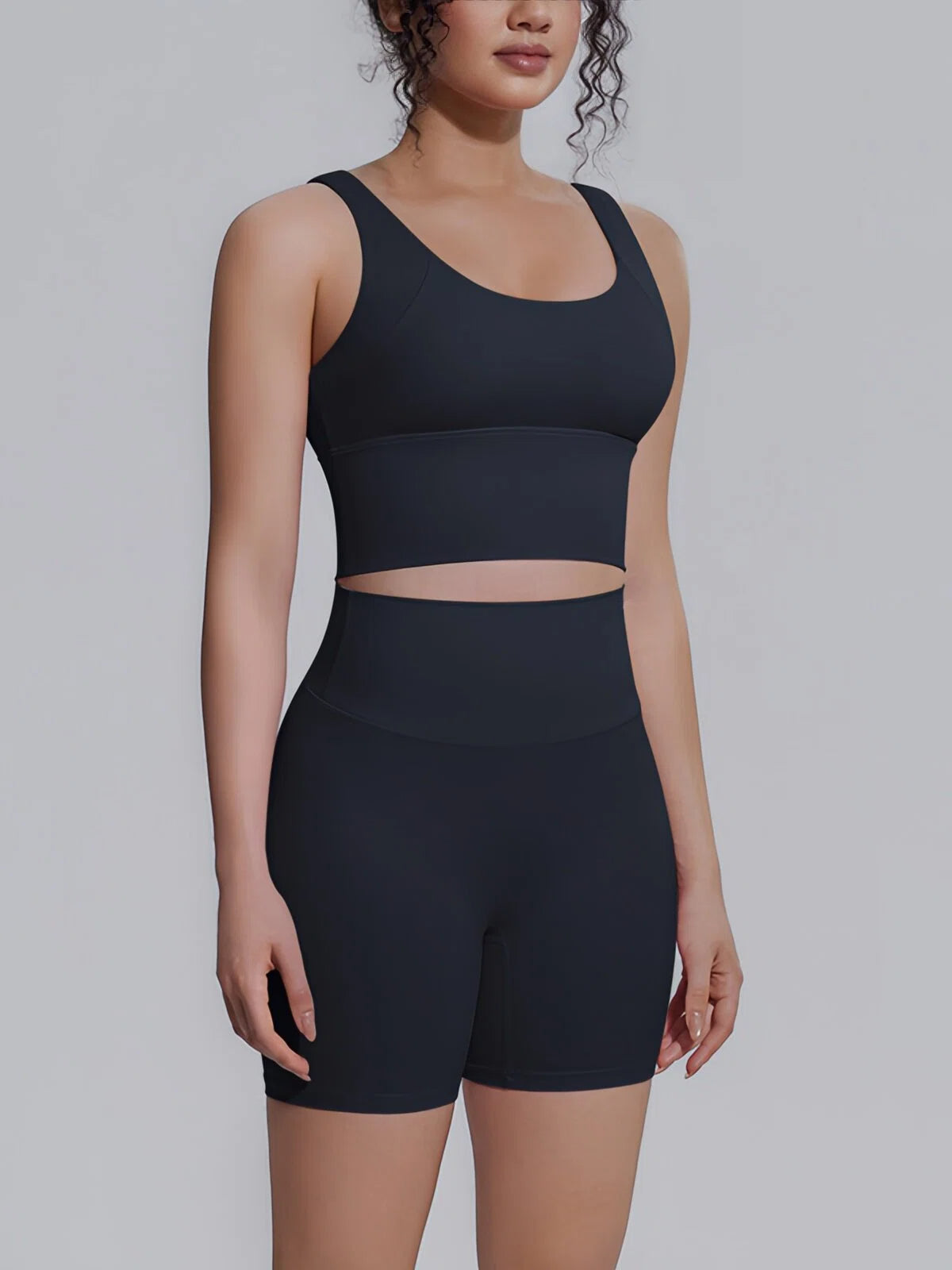 Flexvibe 2 Piece Workout Set Women – Racerback Tank & High Waist Biker Shorts, Tummy Control