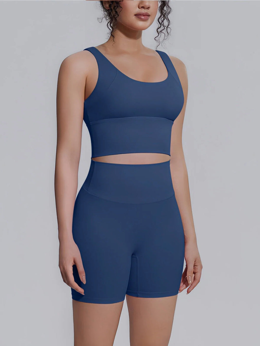 Flexvibe 2 Piece Workout Set Women – Racerback Tank & High Waist Biker Shorts, Tummy Control
