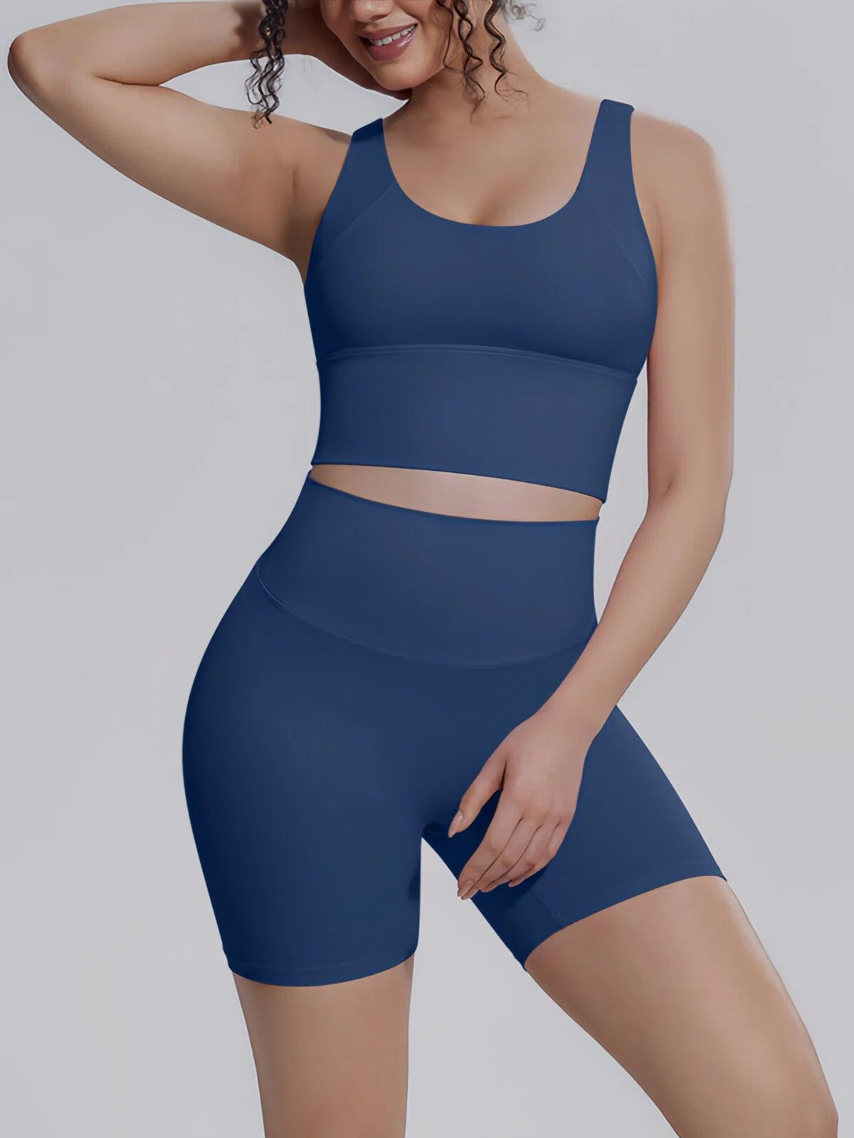 Flexvibe 2 Piece Workout Set Women – Racerback Tank & High Waist Biker Shorts, Tummy Control