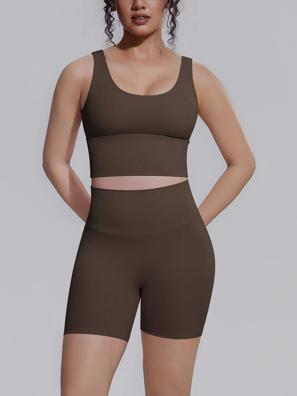 Flexvibe 2 Piece Workout Set Women – Racerback Tank & High Waist Biker Shorts, Tummy Control