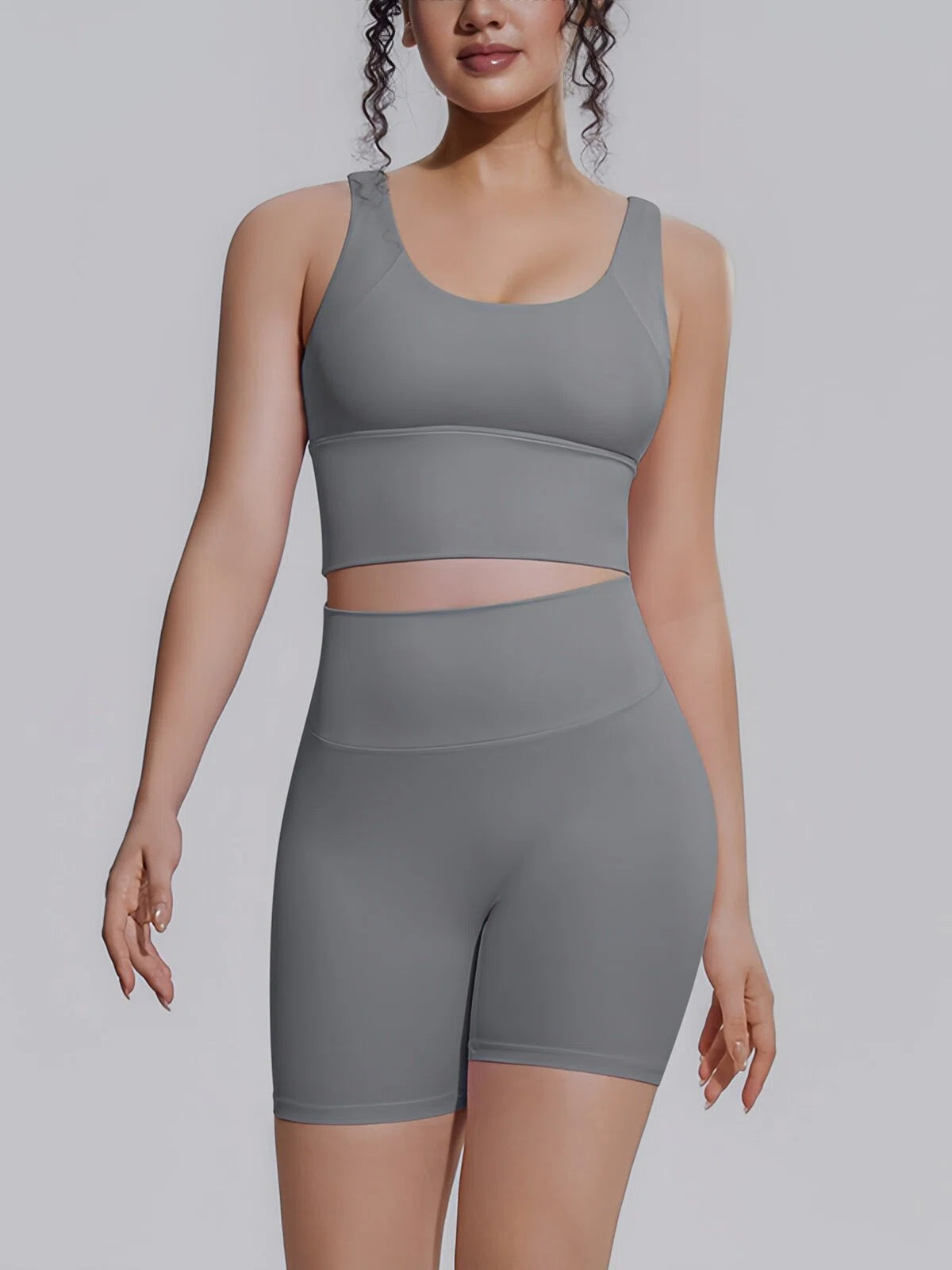 Flexvibe 2 Piece Workout Set Women – Racerback Tank & High Waist Biker Shorts, Tummy Control
