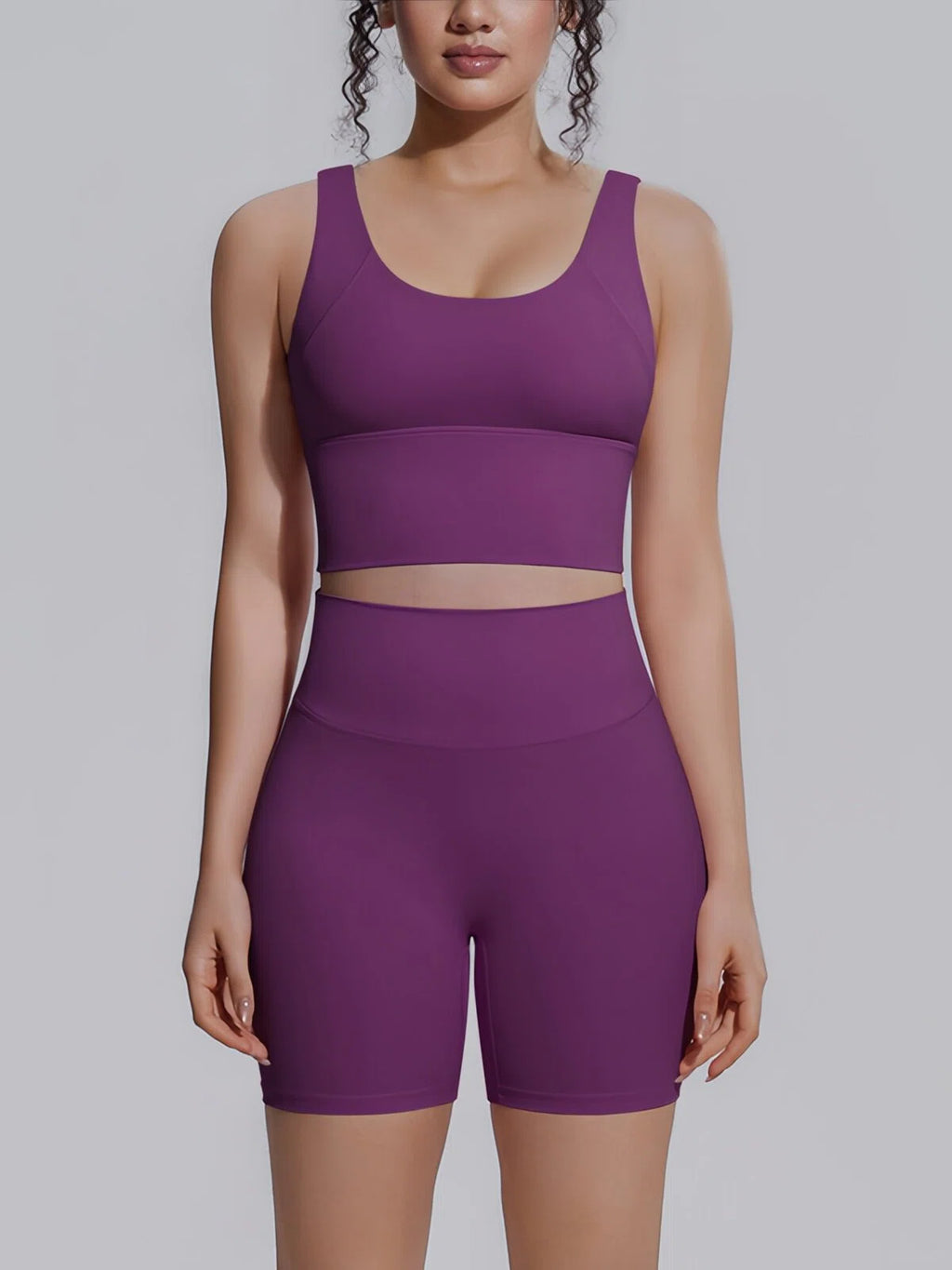 Flexvibe 2 Piece Workout Set Women – Racerback Tank & High Waist Biker Shorts, Tummy Control