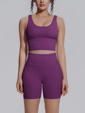 Flexvibe 2 Piece Workout Set Women – Racerback Tank & High Waist Biker Shorts, Tummy Control