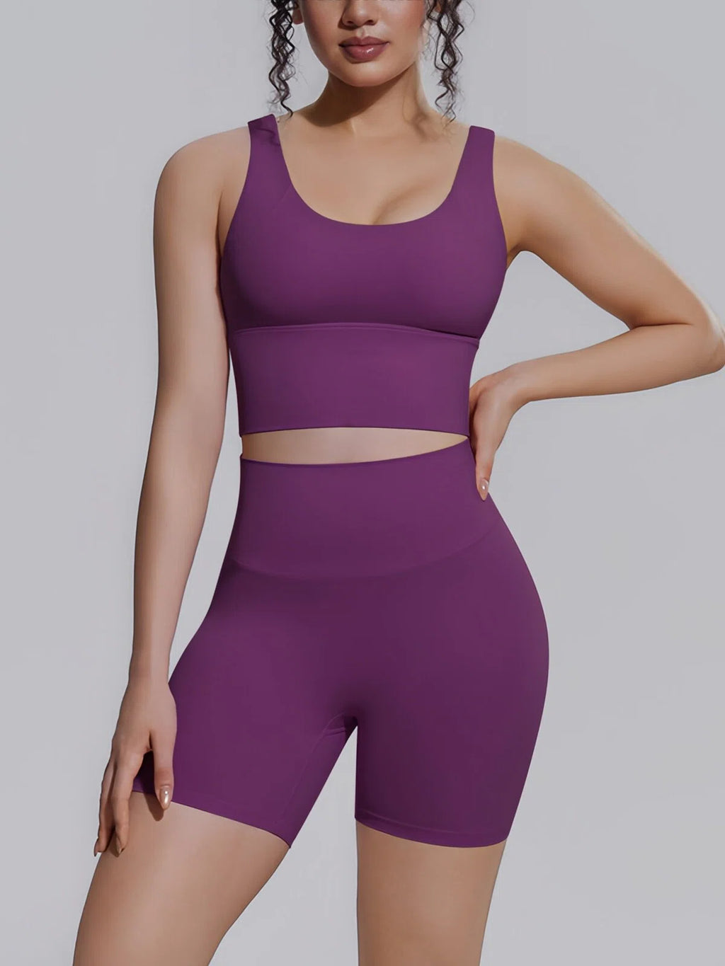 Flexvibe 2 Piece Workout Set Women – Racerback Tank & High Waist Biker Shorts, Tummy Control