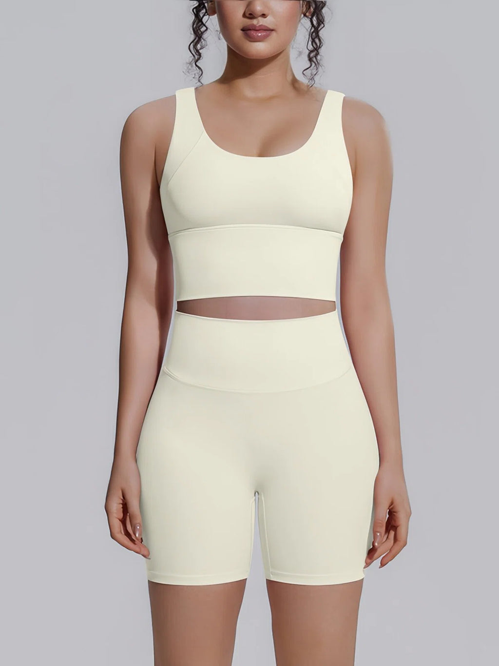 Flexvibe 2 Piece Workout Set Women – Racerback Tank & High Waist Biker Shorts, Tummy Control