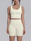 Flexvibe 2 Piece Workout Set Women – Racerback Tank & High Waist Biker Shorts, Tummy Control