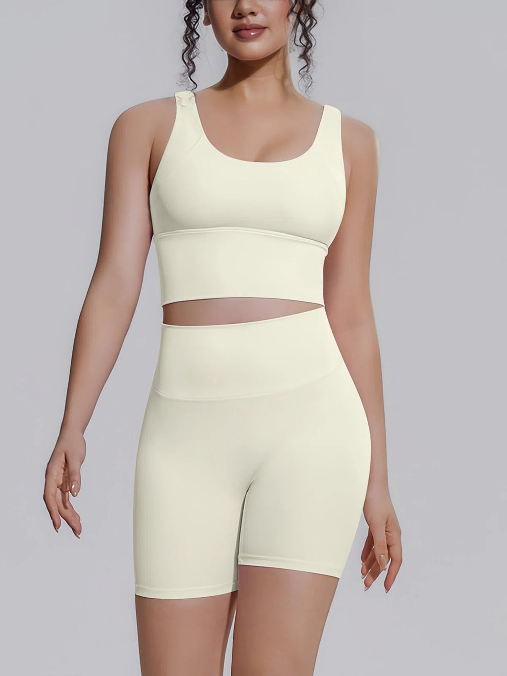 Flexvibe 2 Piece Workout Set Women – Racerback Tank & High Waist Biker Shorts, Tummy Control