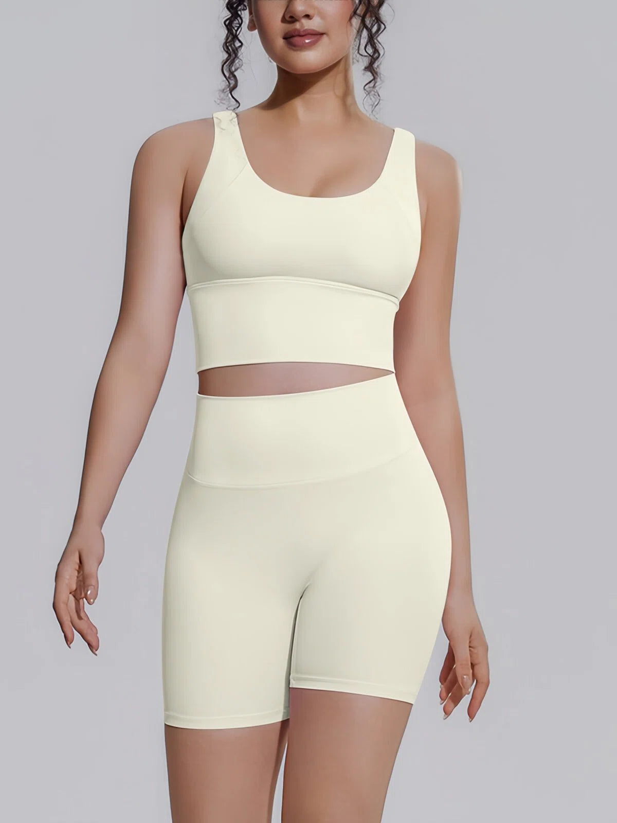 Flexvibe 2 Piece Workout Set Women – Racerback Tank & High Waist Biker Shorts, Tummy Control