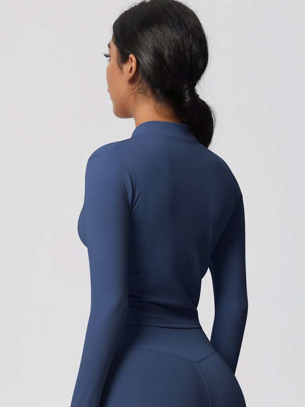 Flexvibe Women’s Fitness Yoga Jacket - Double-Sided Brushed Solid Color Lightweight