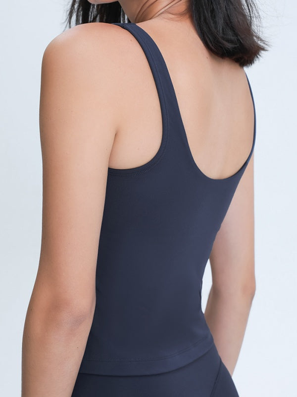 Flexvibe V-Neck Yoga Tank Top - Breathable Moisture-Wicking Non-Slip Gym Workout Top