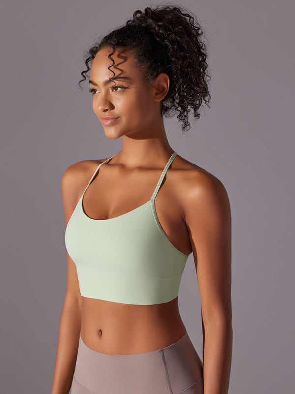 Flexvibe Double-Sided Brushed Yoga Bra Y-Back Fixed Cup Skin-Friendly