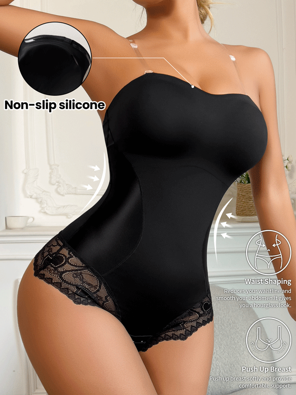 Flexvibe Seamless Lace Shapewear Bodysuit - Tummy Control Confident Daily Wear