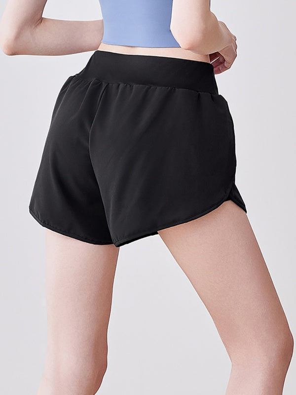 Flexvibe Two-Piece Quick-Dry Athletic Shorts - High-Waisted Anti-Chafing Gym Yoga