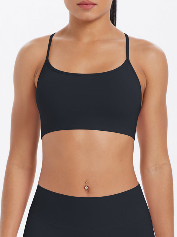 Flexvibe Crisscross Backless Yoga Bra Thin Strap High Elastic Sweat-Wicking
