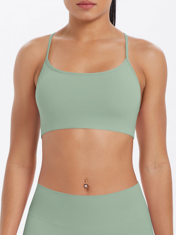 Flexvibe Crisscross Backless Yoga Bra Thin Strap High Elastic Sweat-Wicking