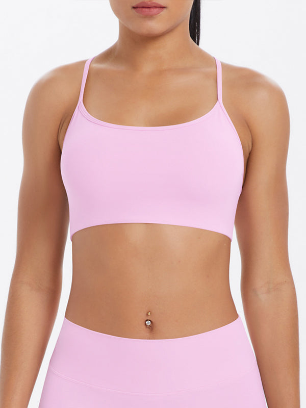Flexvibe Crisscross Backless Yoga Bra Thin Strap High Elastic Sweat-Wicking