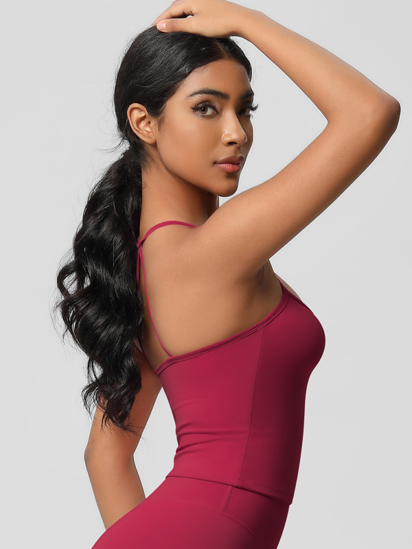 Flexvibe Double-Sided Brushed Longline Sports Bra - Moisture-Wicking Winter Yoga