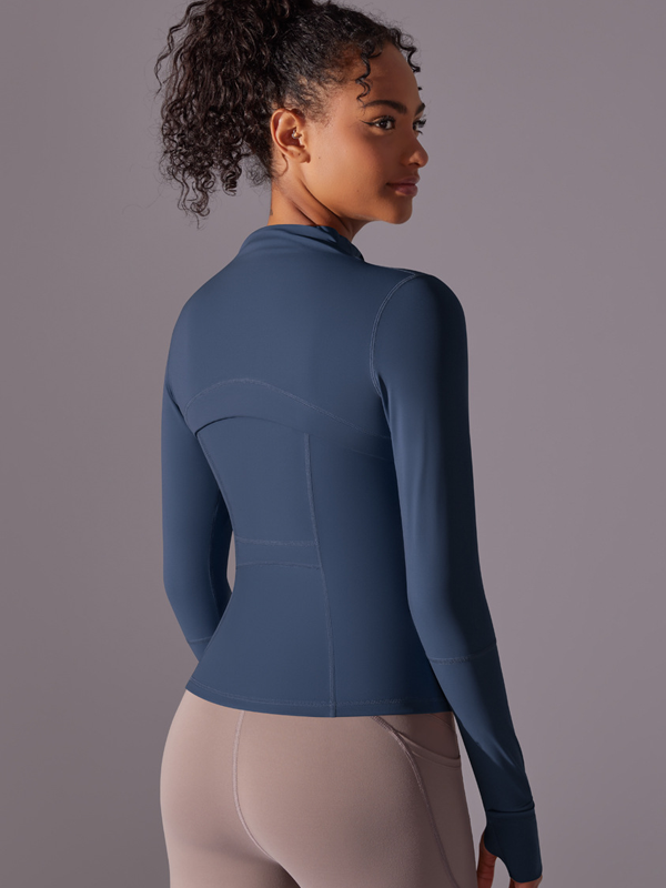 Flexvibe Stretchy Breathable Yoga Jacket - Stand-Up Collar Zipper Versatile Athletic Outerwear