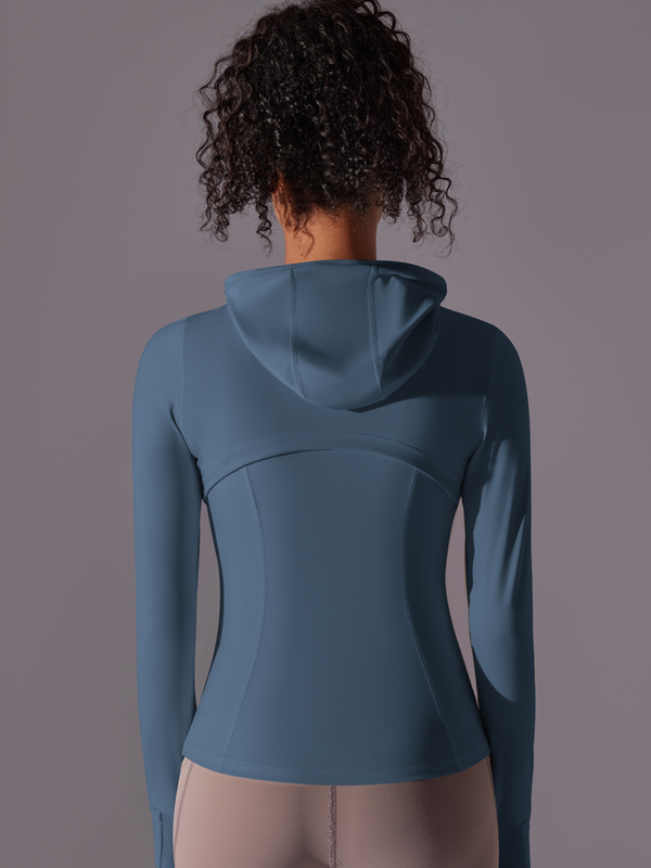 Flexvibe Zipper Pocket Hooded Sports Jacket - Breathable Slim-Fit Versatile Athletic Outerwear