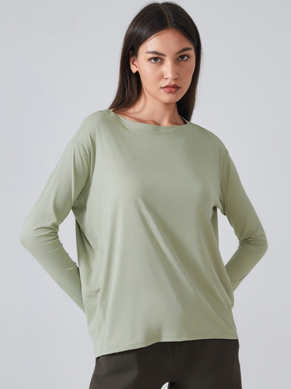 Flexvibe Women’s Yoga Running Casual Top - Naked Feel Quick Dry Loose Long Sleeve