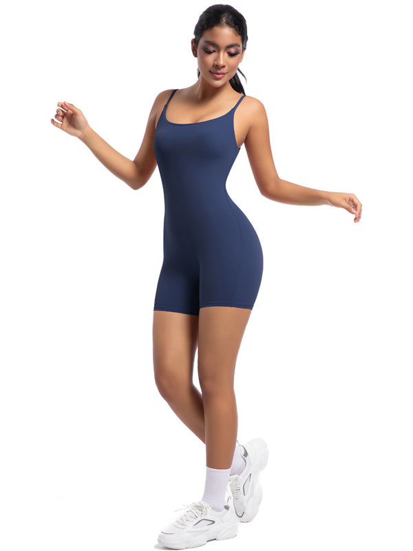 Flexvibe Barely-There Yoga Camisole Bodysuit - Seamless Stretchy Breathable Workout Wear