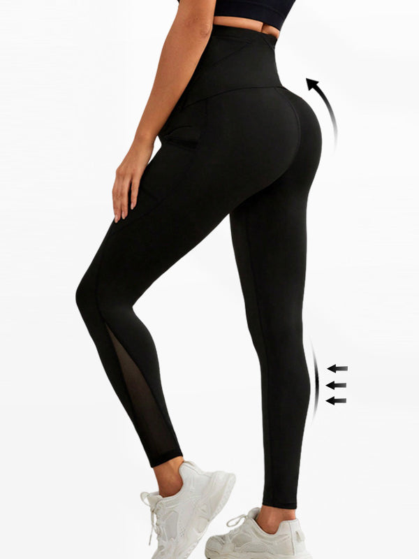 Flexvibe High-Waisted Maternity Yoga Pants - Side Pockets Elastic Tummy Control Fall Winter Leggings