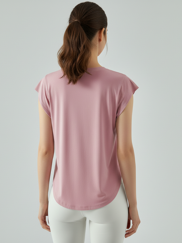 Flexvibe Women’s Gym Casual Sports Tee - Modal Loose Fit Shoulder Covering Breathable