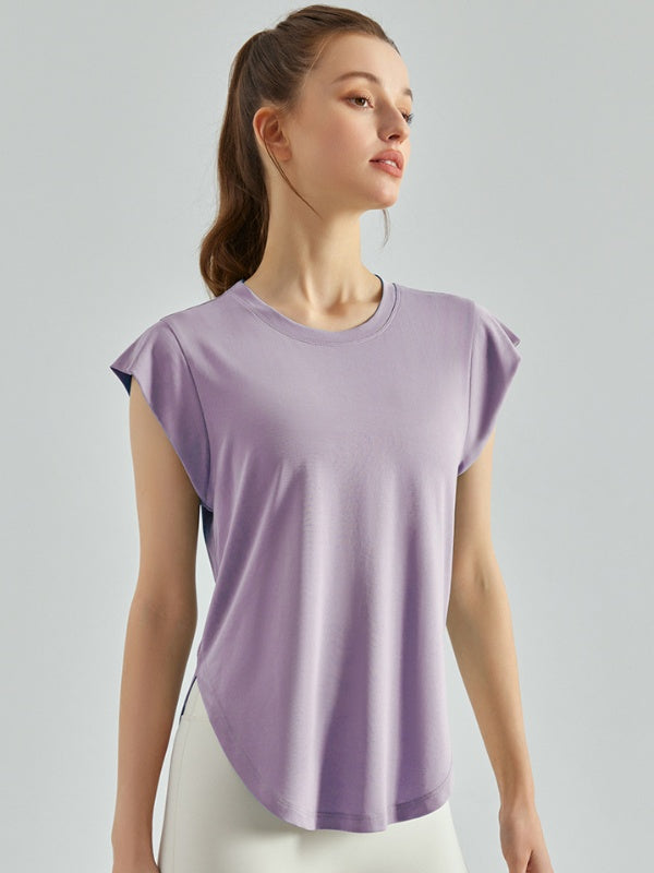 Flexvibe Women’s Gym Casual Sports Tee - Modal Loose Fit Shoulder Covering Breathable