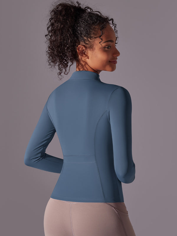 Flexvibe Stand-Up Collar Zipper Jacket - Long Sleeve Breathable Slim-Fit Versatile Outerwear
