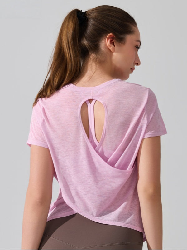 Flexvibe Quick Dry Fitness Cover-Up Cross Back Hollow Out Skin-Friendly