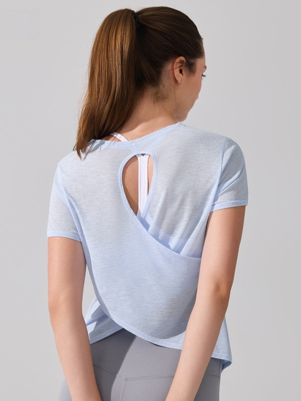 Flexvibe Quick Dry Fitness Cover-Up Cross Back Hollow Out Skin-Friendly