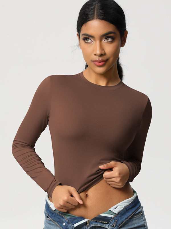 Flexvibe High Elastic Quick Dry Sports Top - Tight Fitting Skin-Friendly Long Sleeve Yoga Wear