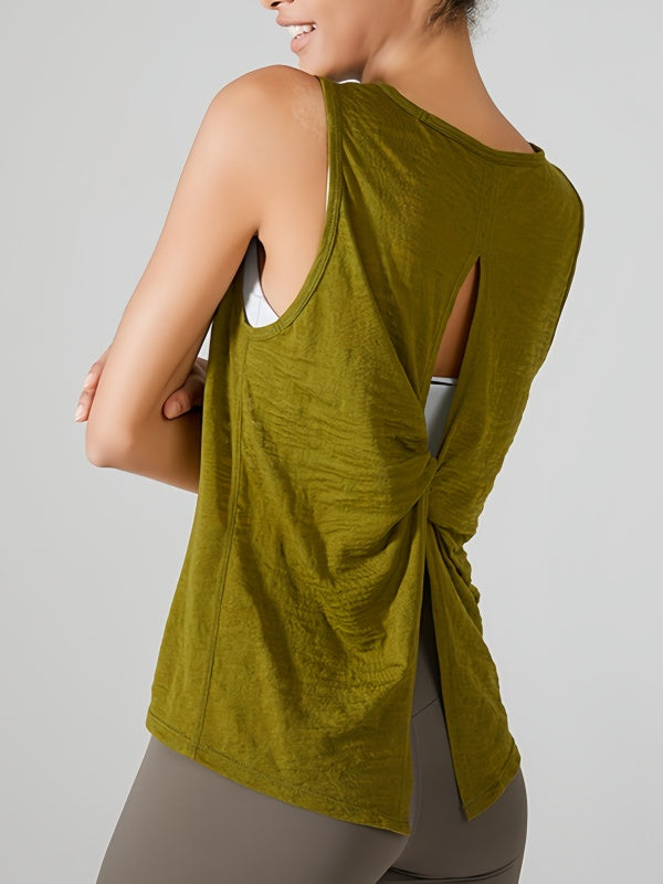 Flexvibe Sleeveless Quick Dry Smock Loose Lightweight Open Back Gym Wear